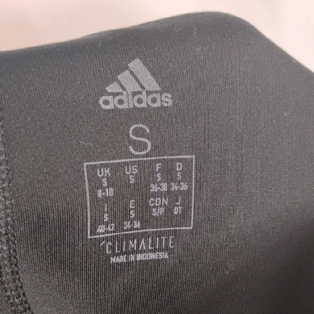 Adidas Black w/ White Stripes Activewear Leggings Size S Sporty Athleisure